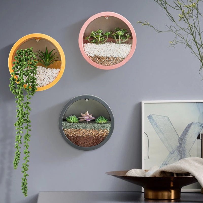 1615518189208.jpg Round Iron Wall Vase Hanging Planter for Flowers and Succulents – Decorative Wall Art Flower Pot - Image 1