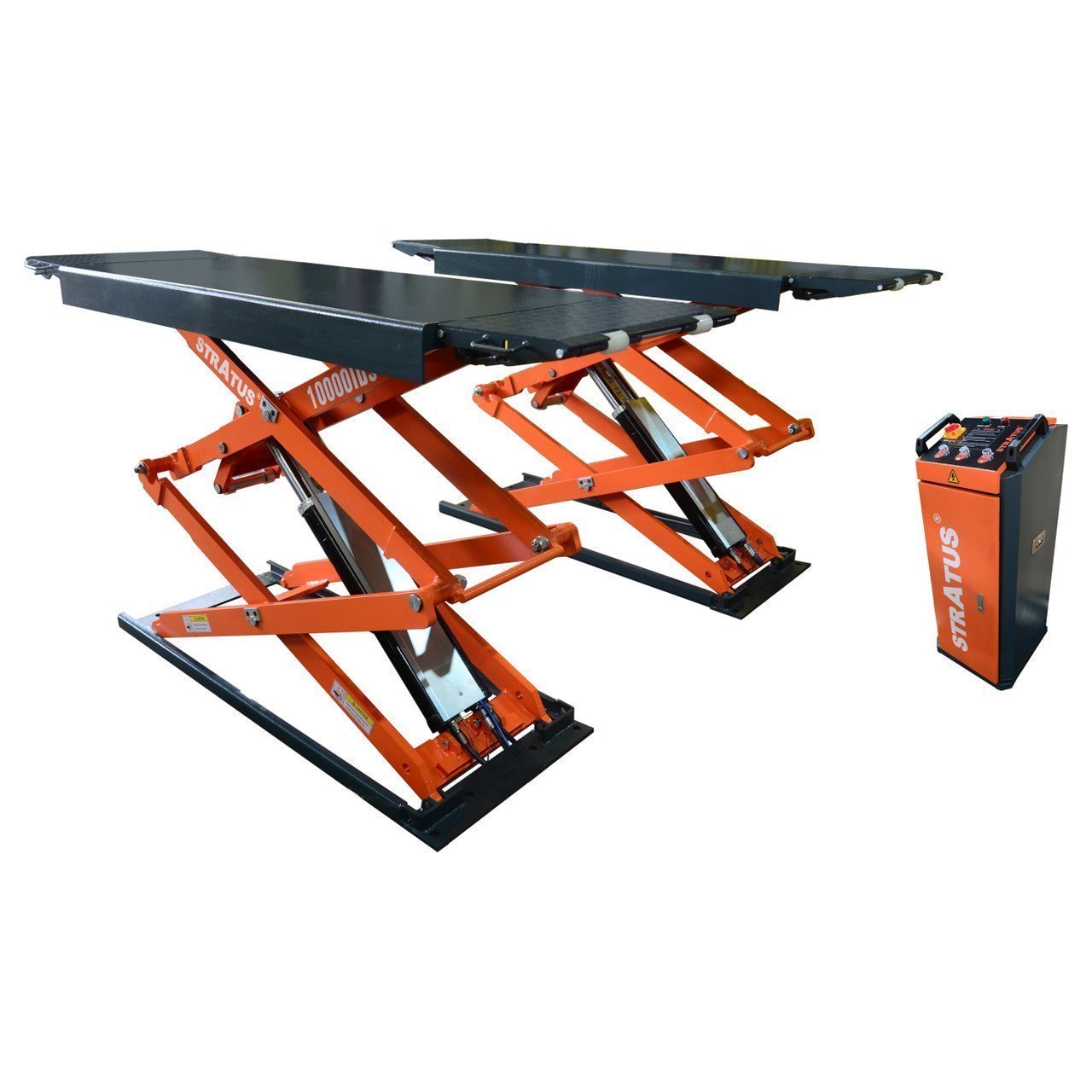 5_1210ae3e-523c-4e95-84a8-63b41d4f54ed-1.jpg Stratus Commercial Grade On-Ground or In-Ground Mount Low Profile Full Rise Scissor Car Lift SAE-UT10000 - Image 1