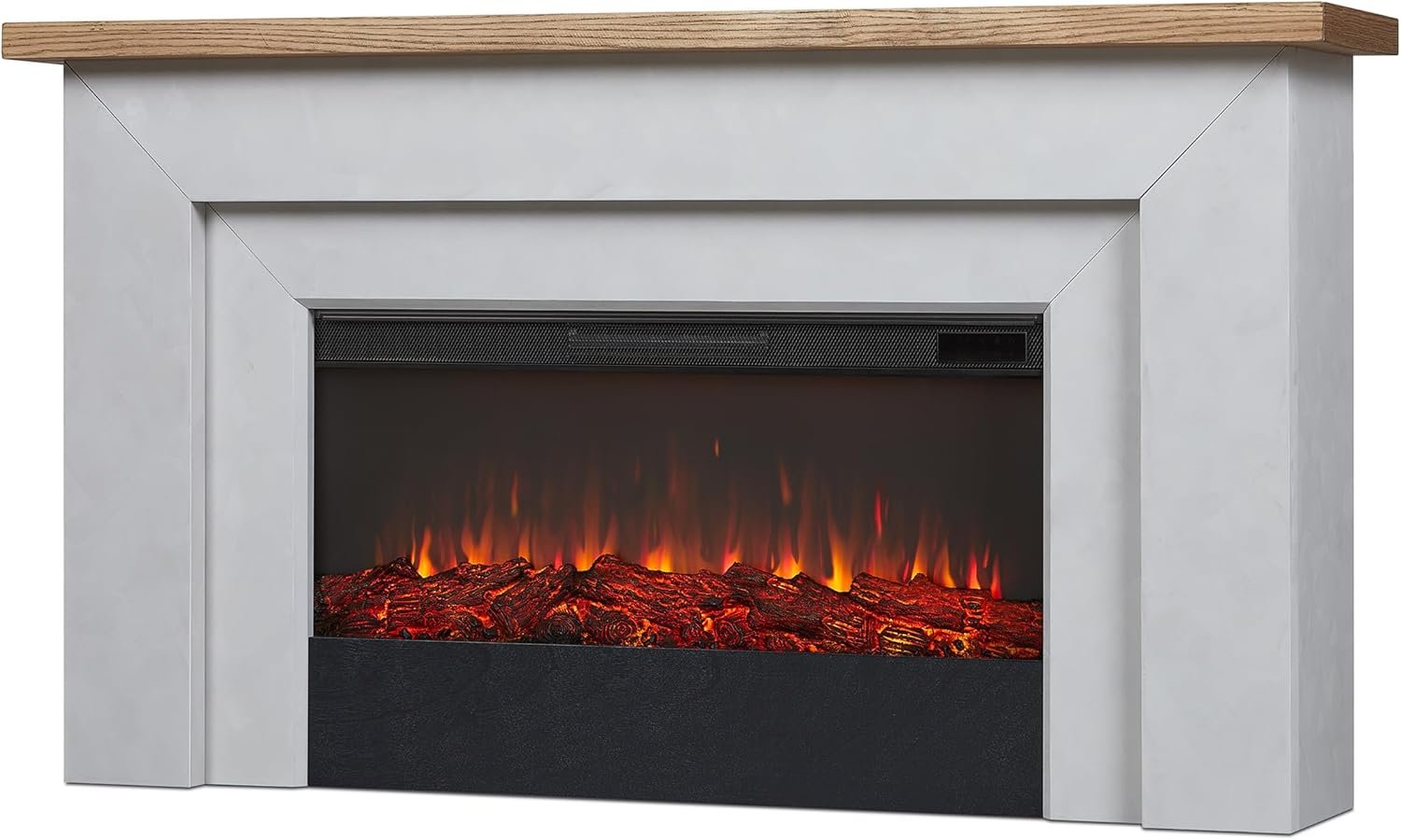 71LXsGJXBFL._AC_SL1500.jpg Real Flame Malie 68″ Electric Fireplace with Mantel & Remote Control - Image 1