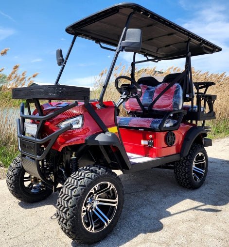 RenegadePlusRed_a_531be661-1dab-4cdb-959c-fa01aab511f4.jpg New 48V Electric Golf Cart 4 Seater Lifted Renegade+ Edition Utility Golf UTV Compare To Coleman Kandi 4p - Image 1